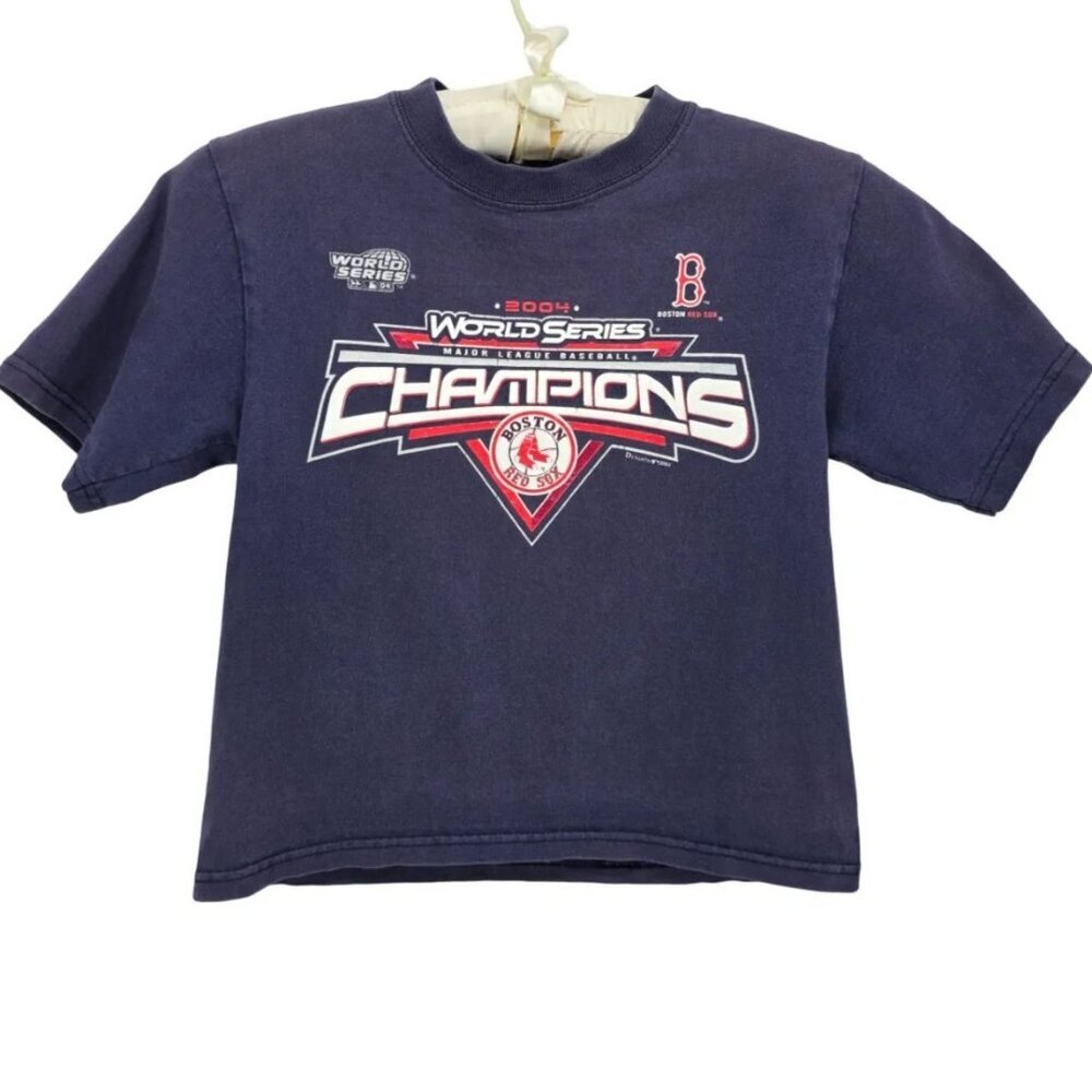 Vintage Boston Red Sox Youth Small (6-8) Shirt Delta 2004 World Series Blue